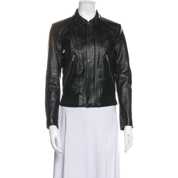 NEW Saint Laurent Lamb Leather Biker Jacket Black Size XS